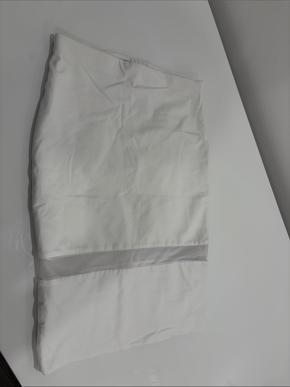 Zara White Pencil Skirt with Sheer Panel